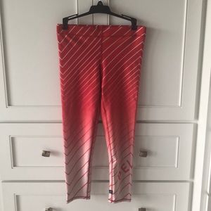 Peloton red stripe tights